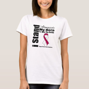 T-shirt Je me tiens à côté de mon cancer de la gorge de