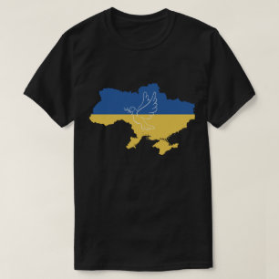 T-shirt Je me tiens avec la colombe de la paix en Ukraine