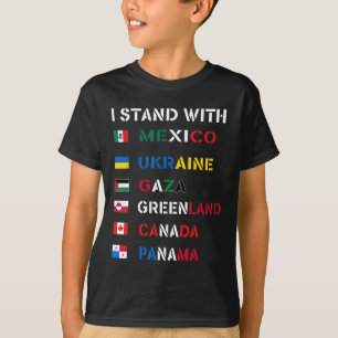 T-shirt Je me tiens avec le Canada Groenland Mexique Panam