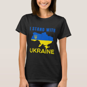 T-shirt Je me tiens' avec le drapeau de l'Ukraine Emblème
