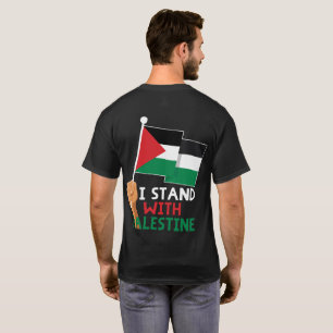 T-shirt Je me tiens avec le drapeau palestinien palestinie