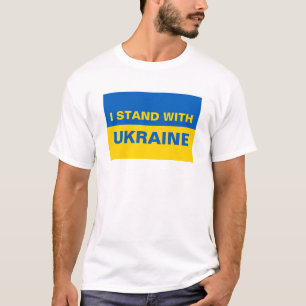 T-shirt Je me tiens avec le drapeau ukrainien de l'Ukraine