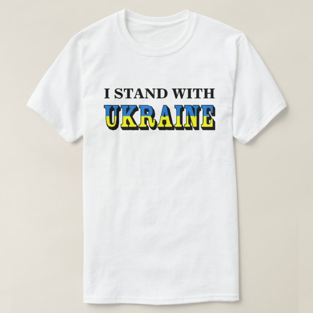 T-SHIRT JE ME TIENS AVEC L'UKRAINE (Design devant)