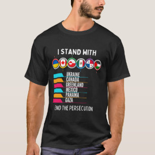 T-shirt Je me tiens avec l'Ukraine Canada Gaza Finir la pe