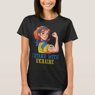 T-shirt Je me tiens avec l'Ukraine Femme forte Femmes inéb