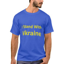 Je me tiens avec l'Ukraine Jaune sur bleu