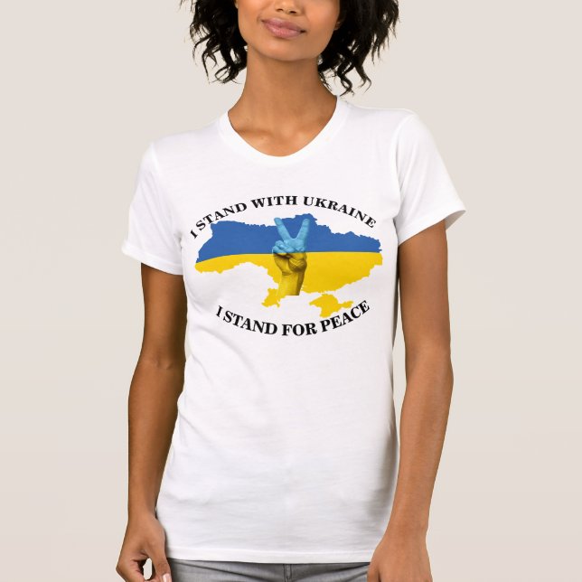 T-SHIRT JE ME TIENS AVEC L'UKRAINE - JE ME TIRE POUR LE T- (Devant)