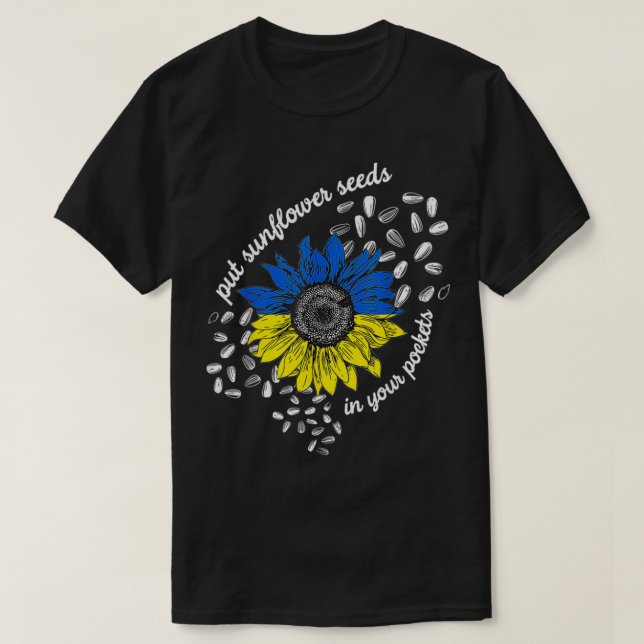 T-shirt Je me tiens avec l'Ukraine Mettre les graines de t (Design devant)