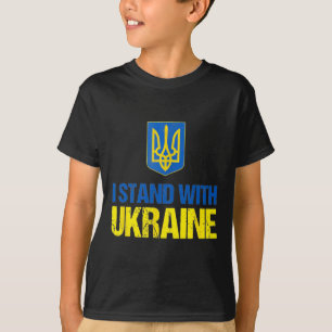 T-shirt Je me tiens avec l'Ukraine Soutien américain Drape