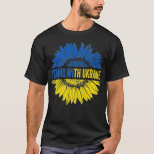 T-shirt Je Me Tiens Avec L'Ukraine Tournesol Ukrainien Dra