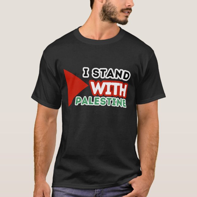 T-shirt JE ME TIENS AVEC PALESTINE Black (Devant)
