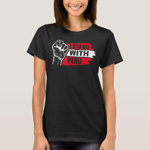 T-shirt Je me tiens avec Pérou Vintage Pérou Drapeau Peruv