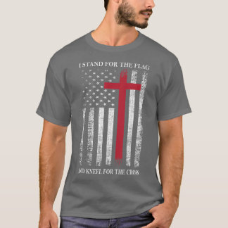 T-shirt Je me tiens pour le drapeau et le genou pour la ch