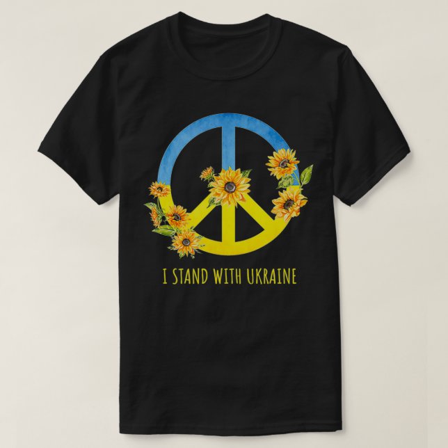 T-shirt Je Me Tient Avec Ukraine Tournesol Ukraine (Design devant)