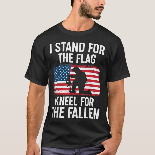 T-shirt Je Me Trouve Pour Le Drapeau Kneel Pour Le Fallen  (Devant)