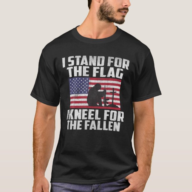 T-shirt Je Me Trouve Pour Le Drapeau Kneel Pour Le Mémoria (Devant)