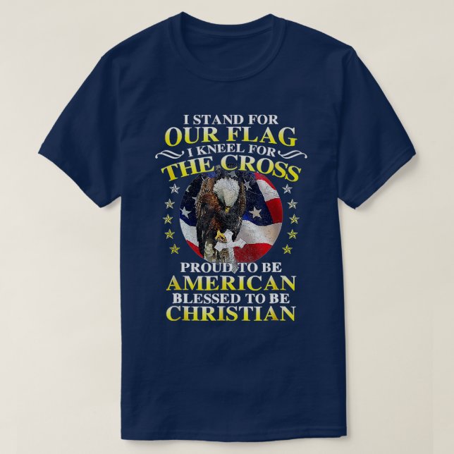 T-shirt Je Me Trouve Pour Notre Drapeau Kneel Pour L'Aigle (Design devant)