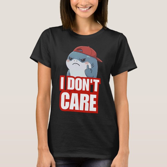 T-shirt Je m'en fiche ! - Requin Chibi (Devant)