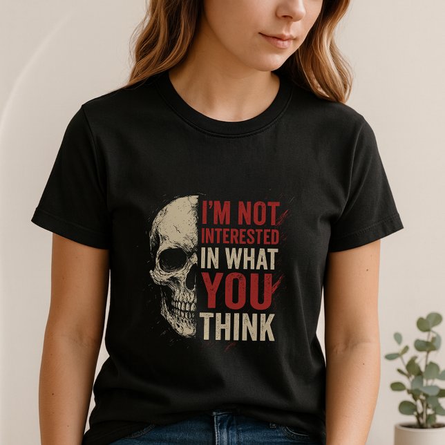 T-shirt Je m'en fiche Tee ; déclaration audacieuse de crân (Créateur téléchargé)