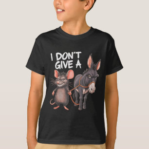 T-shirt Je M'en Fous D'un Âne Souris Rat Drôle Sarcasique