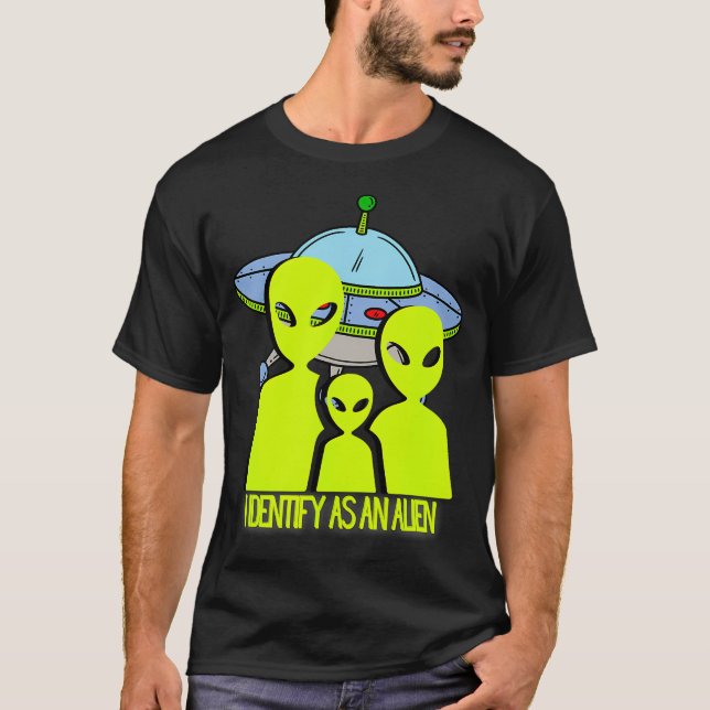 T-shirt Je m'identifie comme un alien parce que je suis co (Devant)