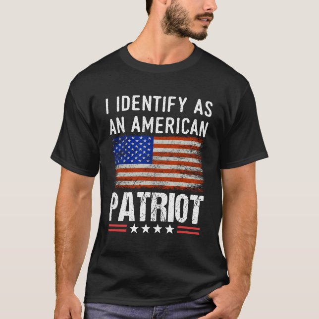 T-shirt Je M'Identifie Comme Un Patriote Américain Anciens (Devant)