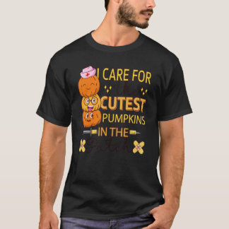 T-shirt Je m'occupe des citrouilles les plus mignonnes du