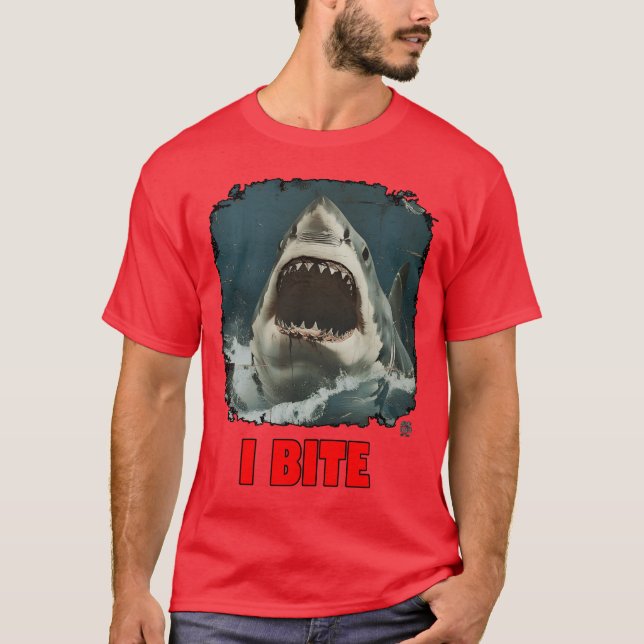 T-shirt Je MORDS drôle (Devant)