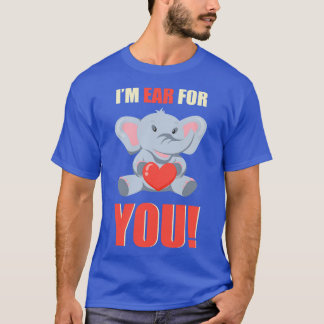 T-shirt Je M'Oreille Pour Vous Mignonne Amateur D'Éléphant
