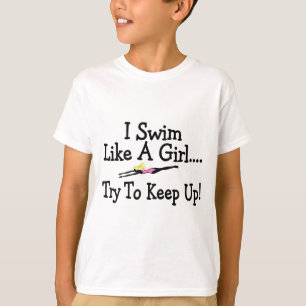 T-shirt Je nage comme un essai de fille pour continuer