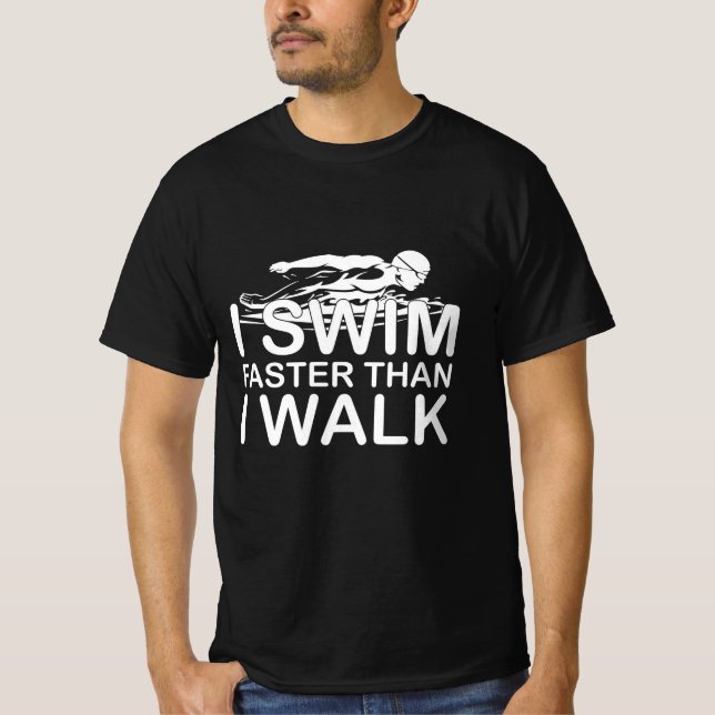 T-shirt Je nage plus vite que je ne marche (Devant)
