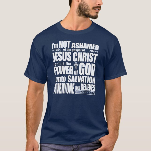 T-shirt Je n'ai pas honte de l'évangile du Jésus-Christ, (Devant)