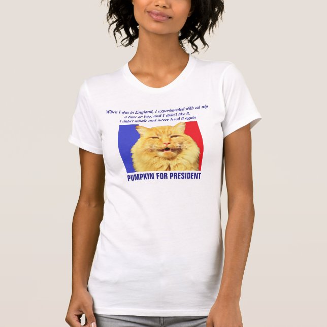 T-shirt Je n'ai pas inhalé - Citrouille du président (Devant)