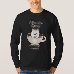 T-shirt Je n'aime pas le café et le chat lazy du matin