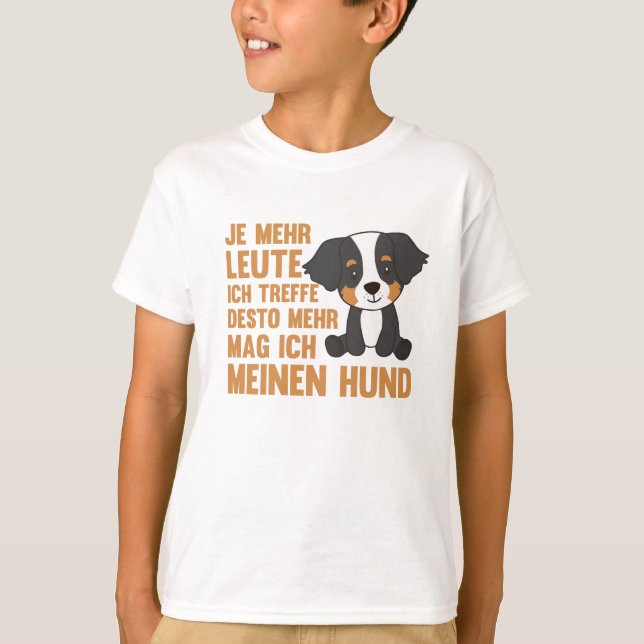 T-shirt Je n'aime pas les gens, juste mon chien (Devant)