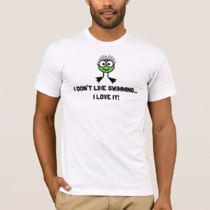 T-shirt Je n'aime pas nager. - Caractère vert de bain