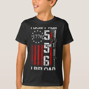 T-shirt Je ne cours pas, je recharge - Drapeau des États-U