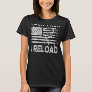 T-shirt Je ne cours pas Je recharge les patriotes du drape