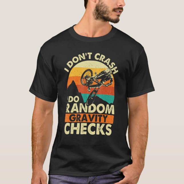 T-shirt Je ne crasse pas Je fais Random Gravity Checks - M (Devant)