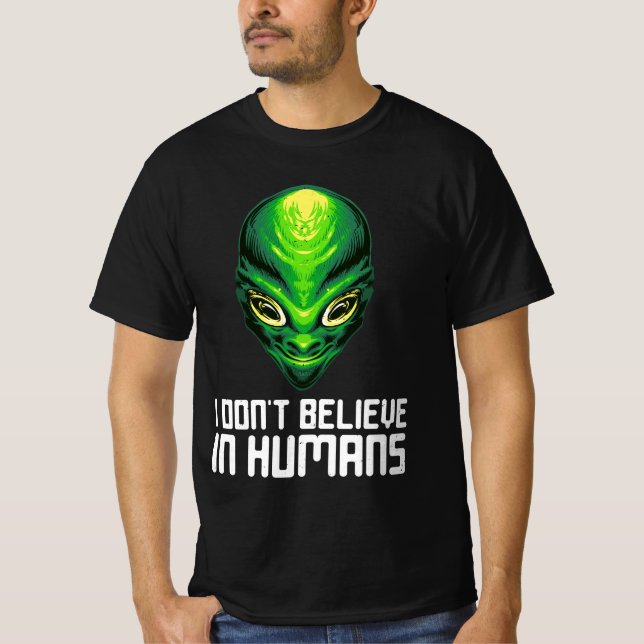 T-shirt Je ne crois pas aux humains (Devant)