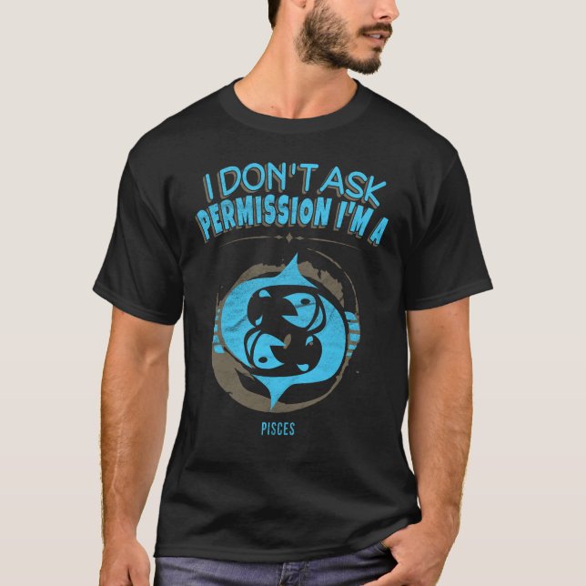 T-shirt Je ne demande pas à autorisation Poissons (Devant)