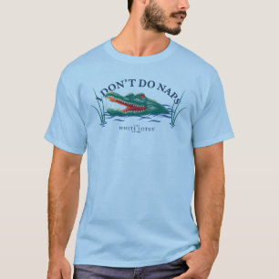 T-shirt Je ne fais pas de sieste Alligator - le Lotus blan