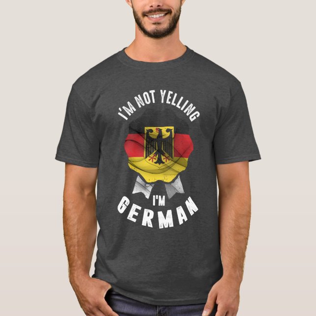 T-shirt Je ne hurle pas Je suis allemand (Devant)