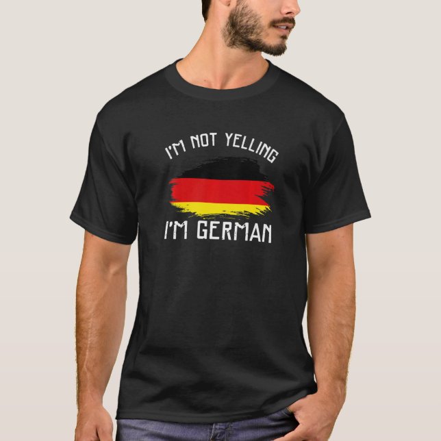 T-shirt Je ne hurle pas Je suis allemand Allemagne Pride H (Devant)