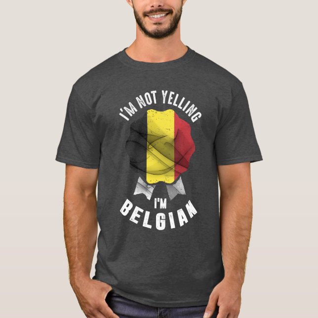 T-shirt Je ne hurle pas Je suis belge (Devant)