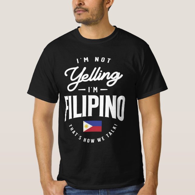 T-shirt Je ne hurle pas Je suis Filipino Funny Filipino Pr (Devant)