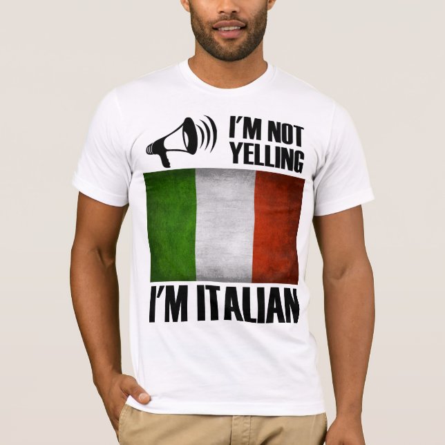 T-shirt Je ne hurle pas, je suis Italien Funny Italie Prid (Devant)