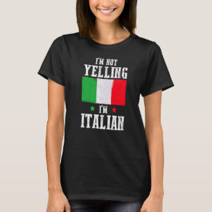 T-shirt Je ne hurle pas Je suis Italien Pun Italie Drapeau