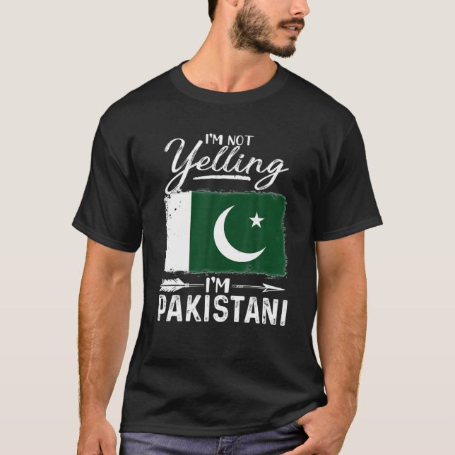 T-shirt Je ne hurle pas Je suis Pakistanais Pakistan (Devant)