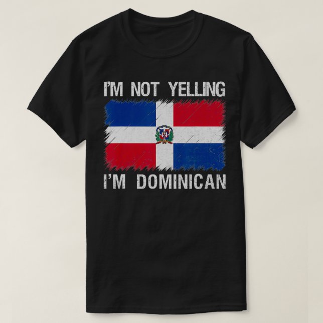 T-shirt Je ne hurle pas Je suis République Dominicaine Roo (Design devant)